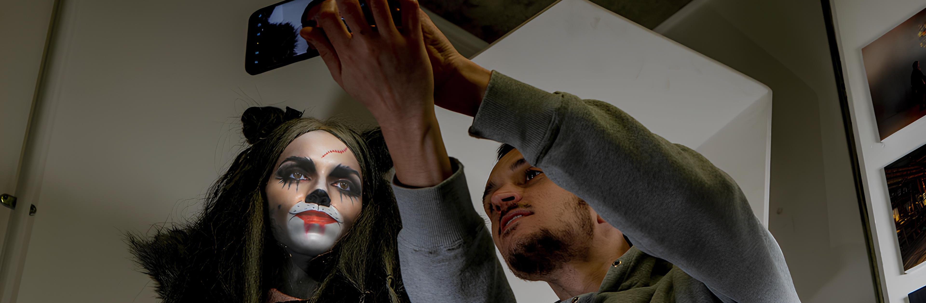 We brought Grizabella from *Cats* to life at Madame Tussauds New York using advanced projection mapping and 3D technology. Projected figure.