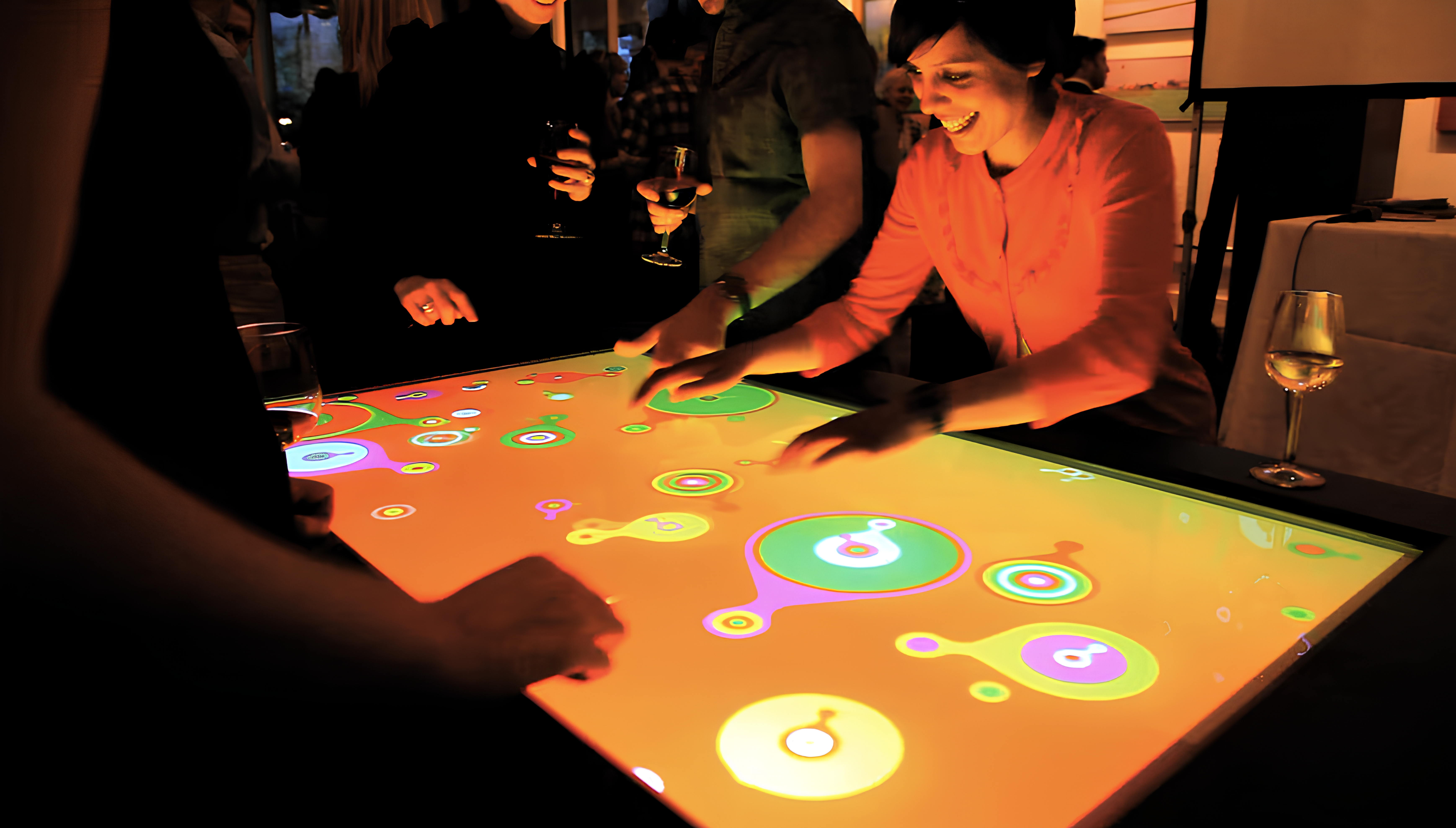 Airside Multi Touch is an interactive experience for an agency anthology launch using animated games and Seeper's 'seetouch' hardware.