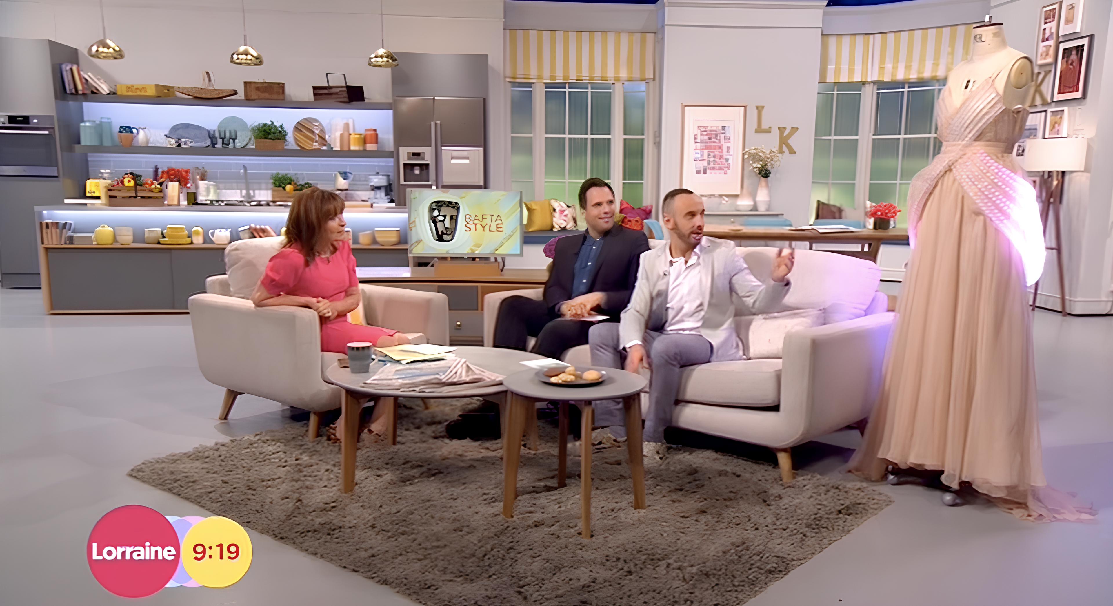 A photo of an LED of a TV appearance.